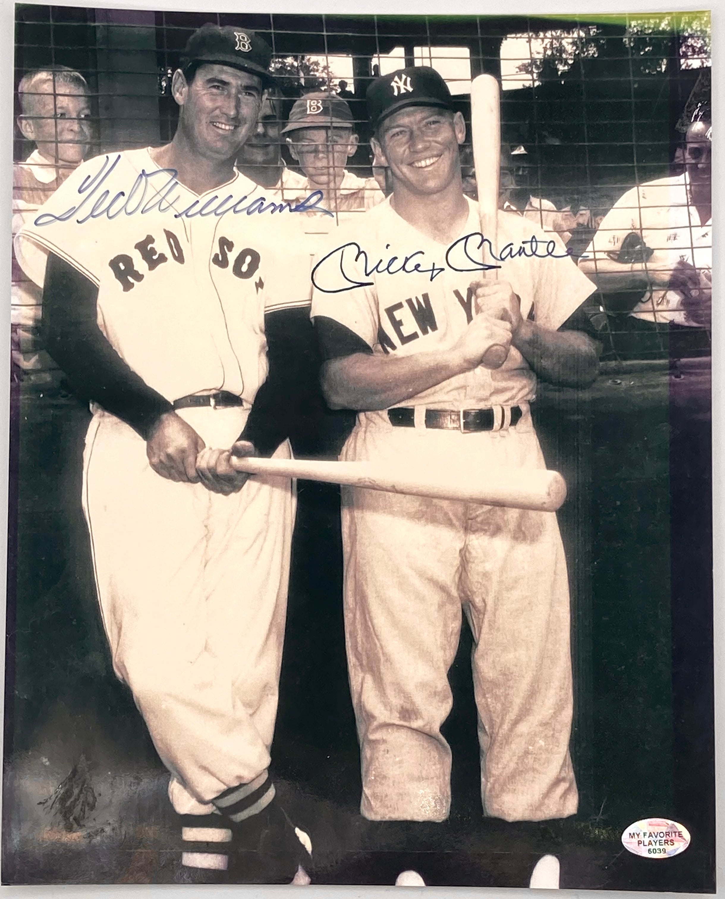 Autographed photo of Mickey Mantel & Ted Williams